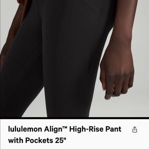 Lululemon align pants with pockets. 25 inch.